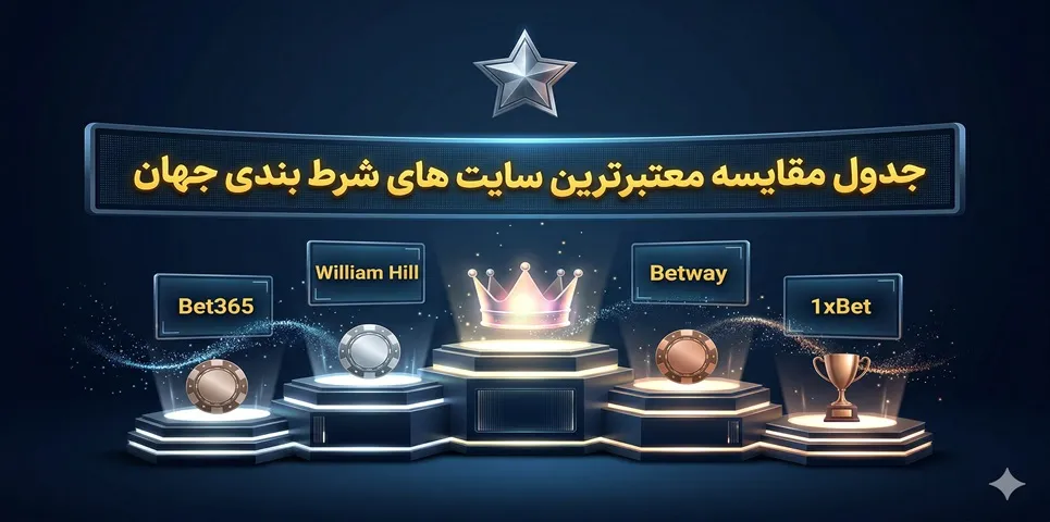 جدول مقایسه معتبرترین سایت‌ های شرط بندی جهان